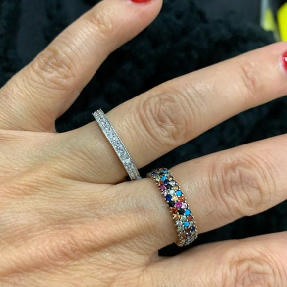 New Sterling Silver Eternity Band Bridal Ring - Picture 5 of 8